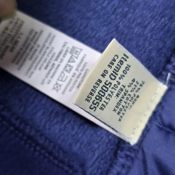 L.L. Bean Womens Size M Navy Royal Blue Soft Cozy Fleece Open Cardigan Sweater - Picture 7 of 10